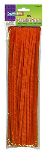 Product Cover Creativity Street Chenille Stems/Pipe Cleaners 12 Inch x 4mm 100-Piece, Orange