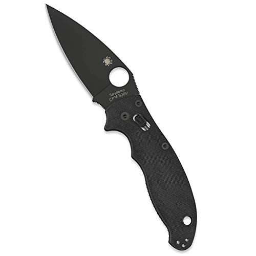 Product Cover Spyderco Manix 2 Folding Knife - Black G-10 Handle with PlainEdge, Full-Flat Grind, CPM S30V Steel Black Blade and Ball Bearing - C101GPBBK2