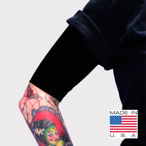 Product Cover Tat2X Ink Armor Premium Half Arm Tattoo Cover Up Sleeve - No Slip Gripper - U.S. Made - Black - XSS (Single Half arm Sleeve)
