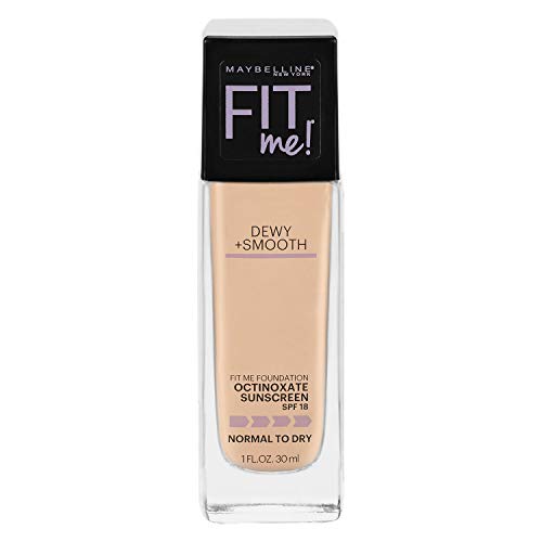 Product Cover Maybelline New York Fit Me Dewy + Smooth Foundation, Nude Beige, 1 Fl. Oz (Pack of 1) (Packaging May Vary)