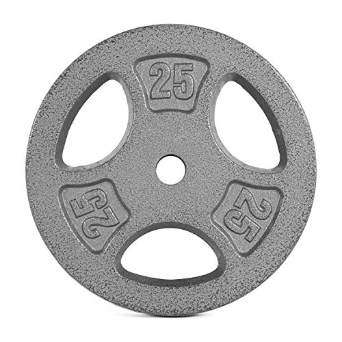 Product Cover CAP Barbell Standard 1-Inch Grip Weight Plates, Single, Gray, 25 Pound