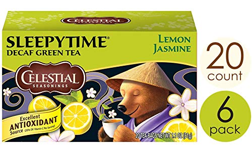 Product Cover Celestial Seasonings Green Tea, Sleepytime Decaf Lemon Jasmine, 20 Count (Pack of 6)