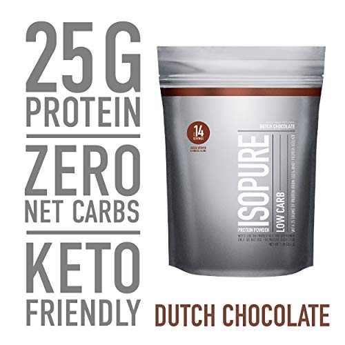 Product Cover Isopure Low Carb, Keto Friendly Protein Powder, 100% Whey Protein Isolate, Flavor: Dutch Chocolate, 1 Pound