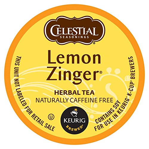 Product Cover Celestial Seasonings Lemon Zinger Herbal Tea, K-Cup Portion Pack for Keurig K-Cup Brewers, 24-Count