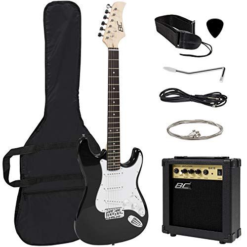 Product Cover Best Choice Products 39in Full Size Beginner Electric Guitar Starter Kit with Case, Strap, 10W Amp, Strings, Pick, Tremolo Bar (Black)