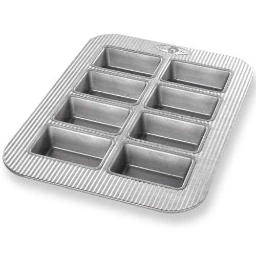 Product Cover USA Pan Bakeware Aluminized Steel Mini Loaf  Pan,  8-Well