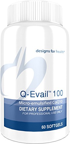 Product Cover Designs for Health Q-Evail 100 - CoQ10 Ubiquinone 100mg Softgels, Natural Coenzyme Q10 with MCT + Mixed Tocopherols (60 Softgels)
