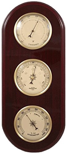 Product Cover Ambient Weather WS-YG313-Y Cherry Finish Brass Bezel Traditional Weather Station