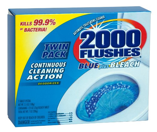 Product Cover 2000 Flushes 208086 Blue Plus Bleach Antibacterial Automatic Toilet Bowl Cleaner 3.5 OZ Twin Pack (Pack of 1)