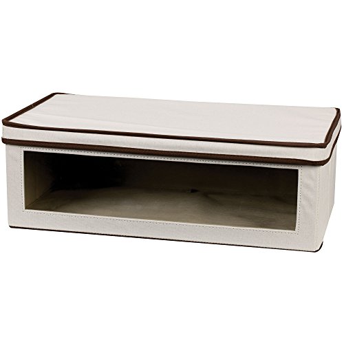 Product Cover Household Essentials 514 Vision Storage Box - Natural Canvas with Brown Trim - Large