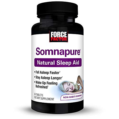 Product Cover Force Factor Somnapure Natural Sleep Aid With Melatonin, Valerian, & Chamomile, Non-Habit-Forming Sleeping Pill, Fall Asleep & Stay Asleep, 60 Count (Packaging May Vary)