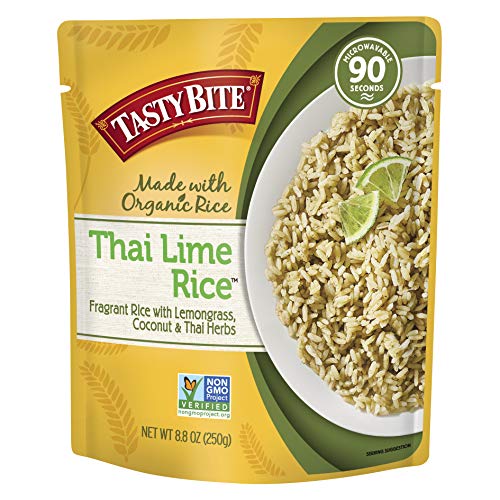 Product Cover Tasty Bite Thai Lime Rice 8.80-Ounce (Pack of 6), Fragrant Thai-style Rice, Fully Cooked, Ready to Serve, Microwaveable, Vegan Gluten-Free No Preservatives