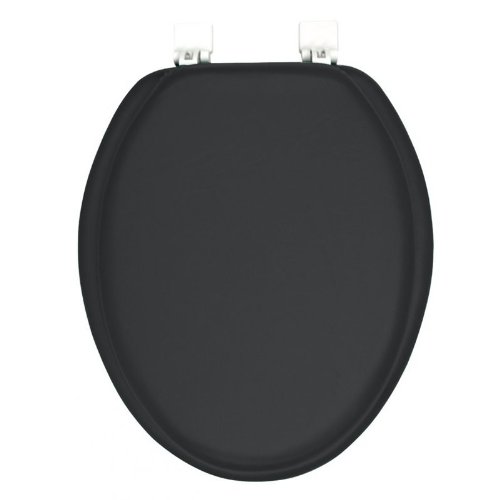 Product Cover Ginsey Solid Black ELONGATED Padded Soft Toilet Seat