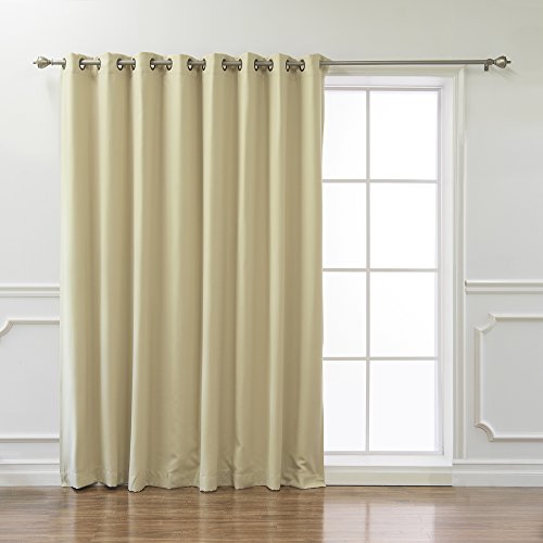 Product Cover Best Home Fashion Premium Wide Width Thermal Insulated Blackout Curtain - Antique Bronze Grommet Top - Beige - 100