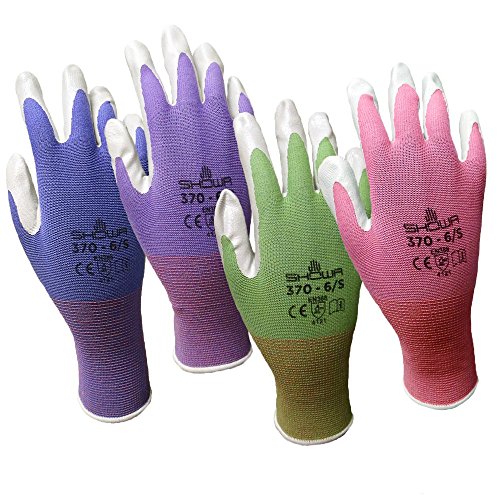Product Cover 12 Pack Showa Atlas NT370 Atlas Nitrile Garden Gloves - Medium (Assorted Colors)
