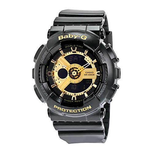 Product Cover Casio Women's BA-110-1ACR Baby-G Goldtone Analog-Digital Display and Black Resin Strap Watch