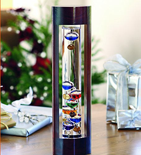 Product Cover Wind & Weather Galileo Thermometer with Cherry Finish Wood Frame