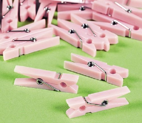 Product Cover Fun Express Baby Pink Mini Clothespin Baby Shower Party Favors - 48 Pieces