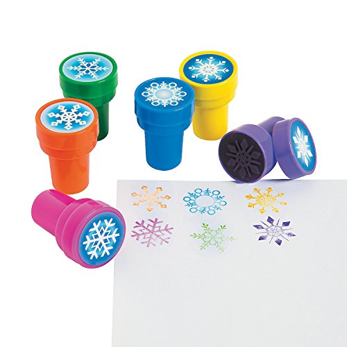 Product Cover Fun Express - Snowflake Stamps (2dz) for Winter - Stationery - Stamps - Stamps - Self Inking - Winter - 24 Pieces