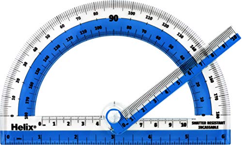 Product Cover Helix Shatter-Resistant Swing Arm 180 Degree Protractor,  6 Inch / 15cm, Assorted Colors (60009)