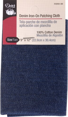 Product Cover Dritz 55260-3D Patching Cloth, Iron-On, Denim, Dark Blue, 9 x 12-Inch
