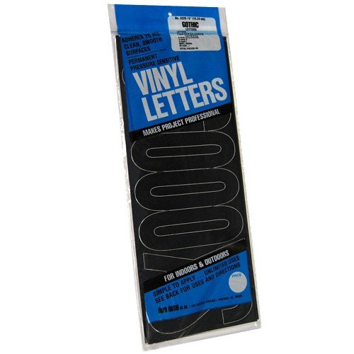 Product Cover Duro Decal Permanent Adhesive Vinyl Letters, 6-Inch, Black, 94 Pack