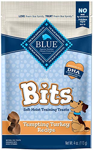 Product Cover Blue Buffalo BLUE Bits Natural Soft-Moist Training Dog Treats, Turkey Recipe 4-oz bag