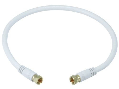 Product Cover Monoprice 105360 75 Ohm Quad Shielded CL2 F-Type Coaxial RF Cable, 1.5ft, White