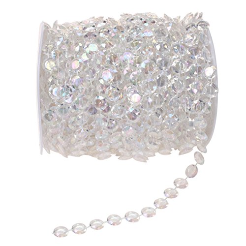 Product Cover KUPOO 99 ft Clear Crystal Like Beads by The roll - Wedding Decorations (Colorful)