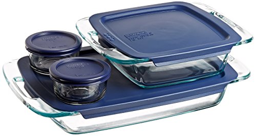 Product Cover Pyrex Easy Grab Glass Bakeware and Food Storage Set, 8-Piece, Clear