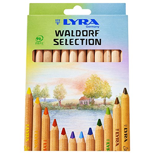 Product Cover LYRA Waldorf Selection Giant Triangular Colored Pencil, Unlacquered, 6.25 Millimeter Cores, Assorted Colors, 12-Pack (3711121)