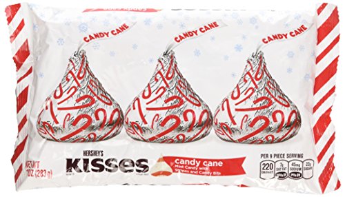 Product Cover Hershey's Kisses Candy Cane - Mint Candy with Stripes and Candy Bits 10 Oz (Pack of 3)