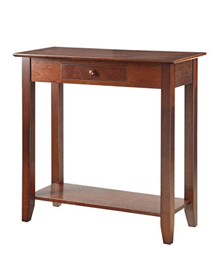 Product Cover Convenience Concepts American Heritage Hall Table with Drawer and Shelf, Espresso