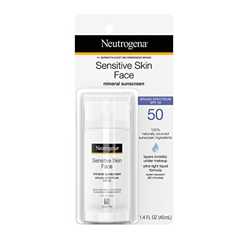 Product Cover Neutrogena Face Sunscreen for Sensitive Skin from Naturally Sourced Ingredients with Zinc Oxide, Broad Spectrum SPF 50, 1.4 fl. Oz