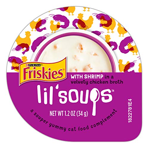 Product Cover Purina Friskies Natural, Grain Free Wet Cat Food Complement, Lil' Soups With Shrimp in Chicken Broth - (8) 1.2 oz. Cups