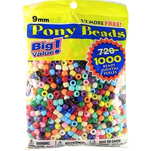 Product Cover Pony Beads Multi Color 9mm 1000 Pcs in Bag