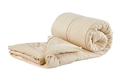 Product Cover Sleep & Beyond 60 by 80-Inch Organic Merino Wool Mattress Topper, Queen, Ivory