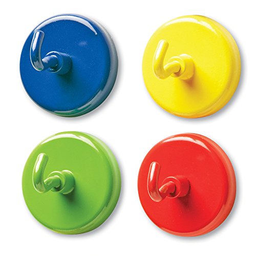 Product Cover Learning Resources Super Strong Magnetic Hooks, Set of 4, Assorted Colors, 1.5