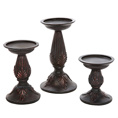 Product Cover Hosley's Set of 3 Resin Pillar Candle Holders - 8