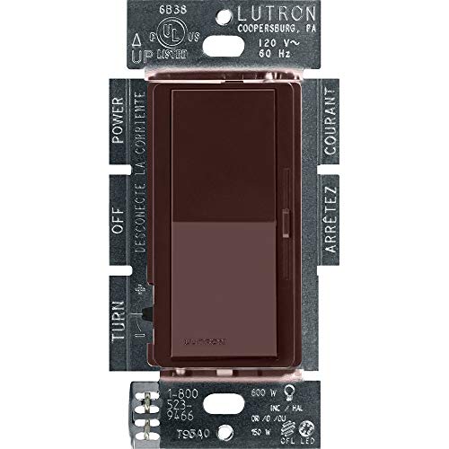 Product Cover Lutron Diva C.L Dimmer for Dimmable LED, Halogen and Incandescent Bulbs, Single-Pole or 3-Way, DVCL-153P-BR, Brown