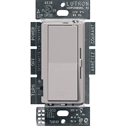 Product Cover Lutron Diva C.L Dimmer for Dimmable LED, Halogen and Incandescent Bulbs, Single-Pole or 3-Way, DVCL-153P-GR, Gray