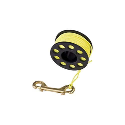 Product Cover Finger Reel with Brass Clip Wreck Scuba Diving Tech Spool 3 Sizes, Medium 100 FT