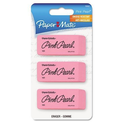 Product Cover Paper Mate 70502 Pink Pearl Eraser, Medium, 3/Pack