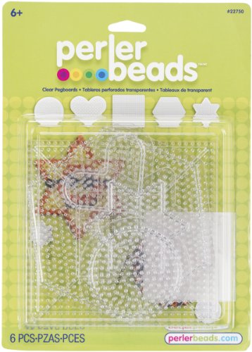 Product Cover Perler Beads Assorted Small and Large Pegboards for Kid's Crafts, 6 pcs