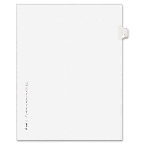 Product Cover Avery Individual Legal Exhibit Dividers, Avery Style, 5, Side Tab, 8.5 x 11 inches, Pack of 25 (11915), White
