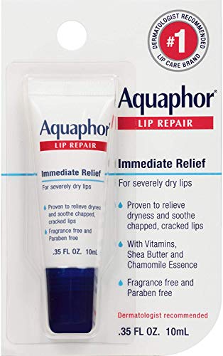 Product Cover Aquaphor Lip Repair Ointment - Long-lasting Moisture to Soothe Dry Chapped Lips Tube, 0.35 Fl Oz (Pack of 1)