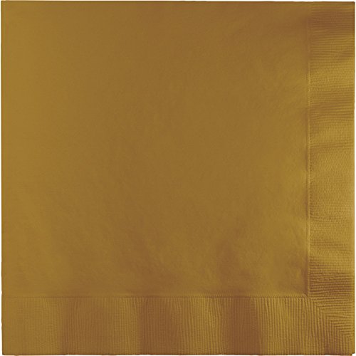 Product Cover Creative Converting Touch of Color 2-Ply 50 Count Paper Lunch Napkins, Glittering Gold
