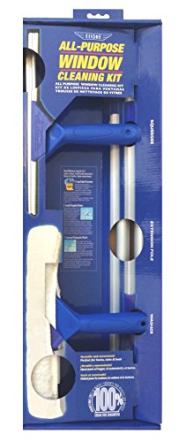 Product Cover Ettore 17050 All-Purpose Window Cleaning Combo Kit Includes 12-Inch All-Purpose Squeegee, 10-Inch All-Purpose Microfiber Washer and 42-inch REA-C-H Extension Pole