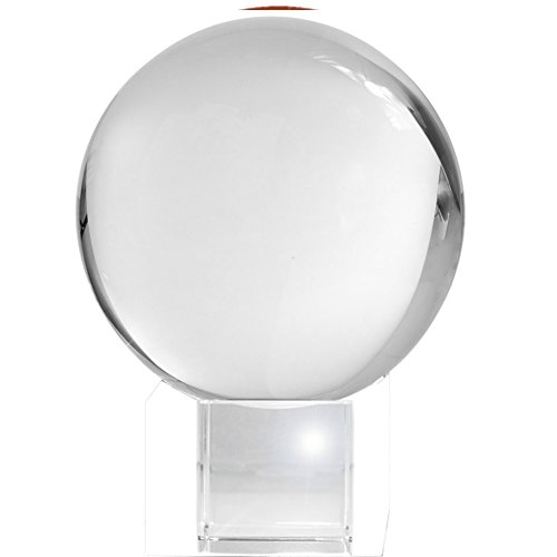 Product Cover Amlong Crystal Meditation Ball Clear Globe 80mm (3.1 inch) with Crystal Stand