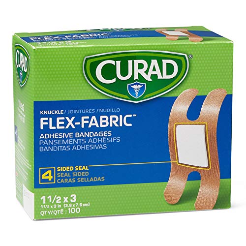 Product Cover Curad Fabric Adhesive Knuckle Bandages, Finger Bandages for Knuckles (Pack of 100)